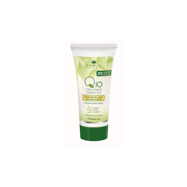 Crema pentru maini anti-imbatranire Q10+ceai verde si complex mineral energizant