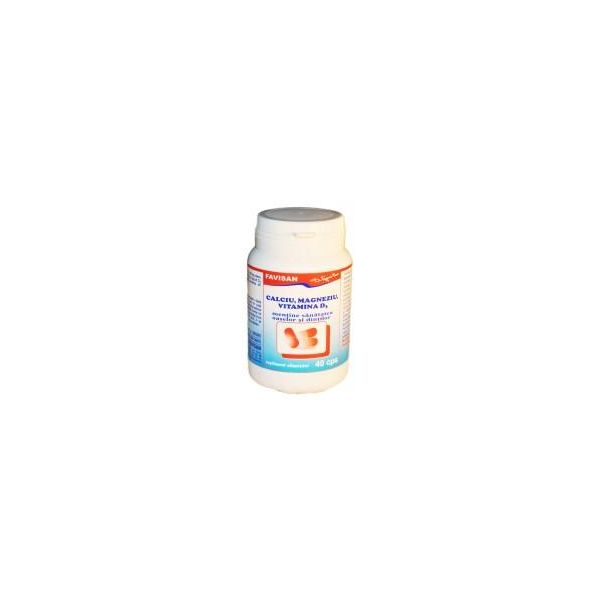Calciu,Magneziu,Vitamina D3 40 capsule